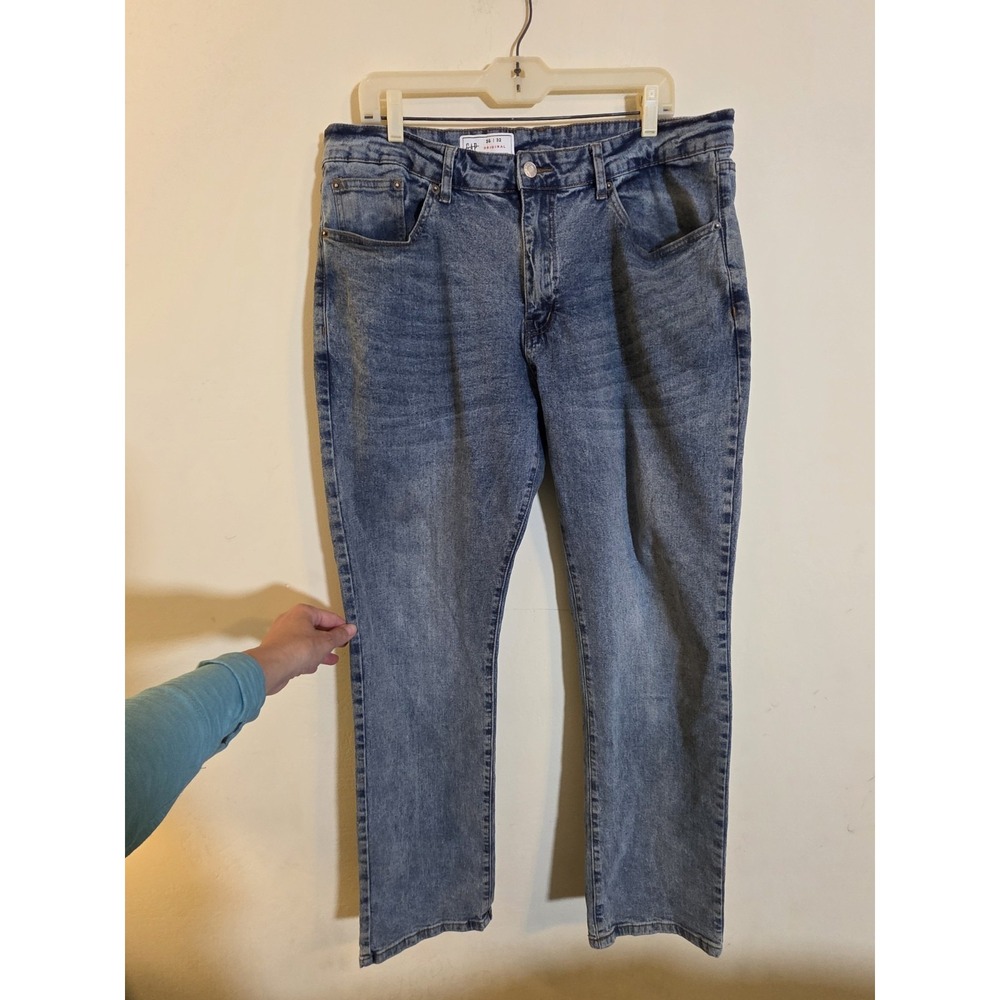 Gap Mens 36x32(Act.38x31)Cotton‎ Stretch Original Straight Leg Denim Jeans